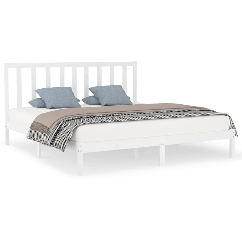 Bedframe massief hout wit 180x200 cm