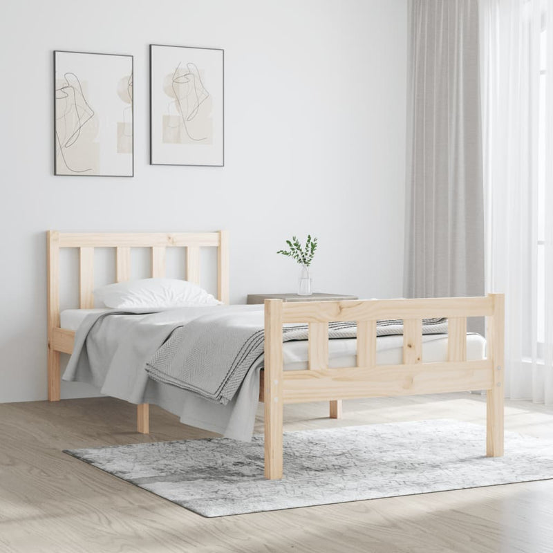 Bedframe massief hout 90x190 cm