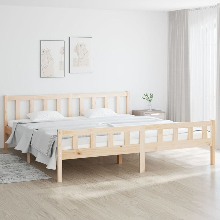 Bedframe massief hout 200x200 cm