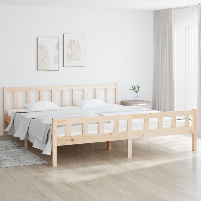 Bedframe massief hout 200x200 cm