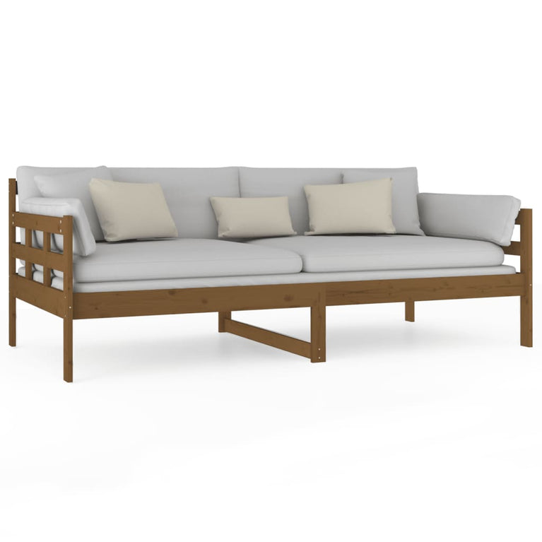 Slaapbank massief grenenhout honingbruin 90x190 cm