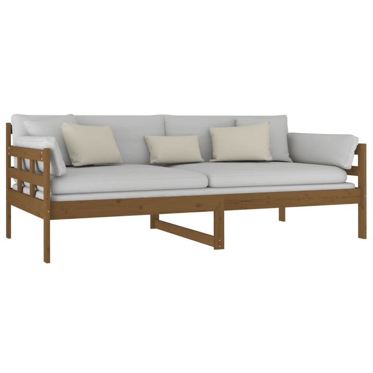 Slaapbank massief grenenhout honingbruin 90x190 cm