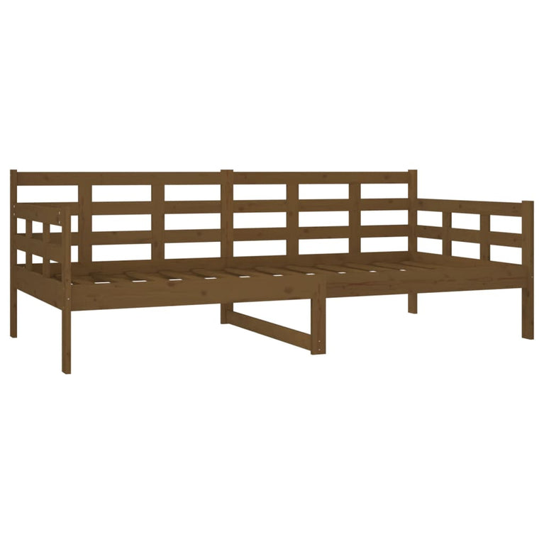 Slaapbank massief grenenhout honingbruin 90x190 cm