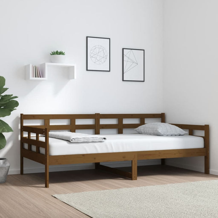 Slaapbank massief grenenhout honingbruin 90x190 cm
