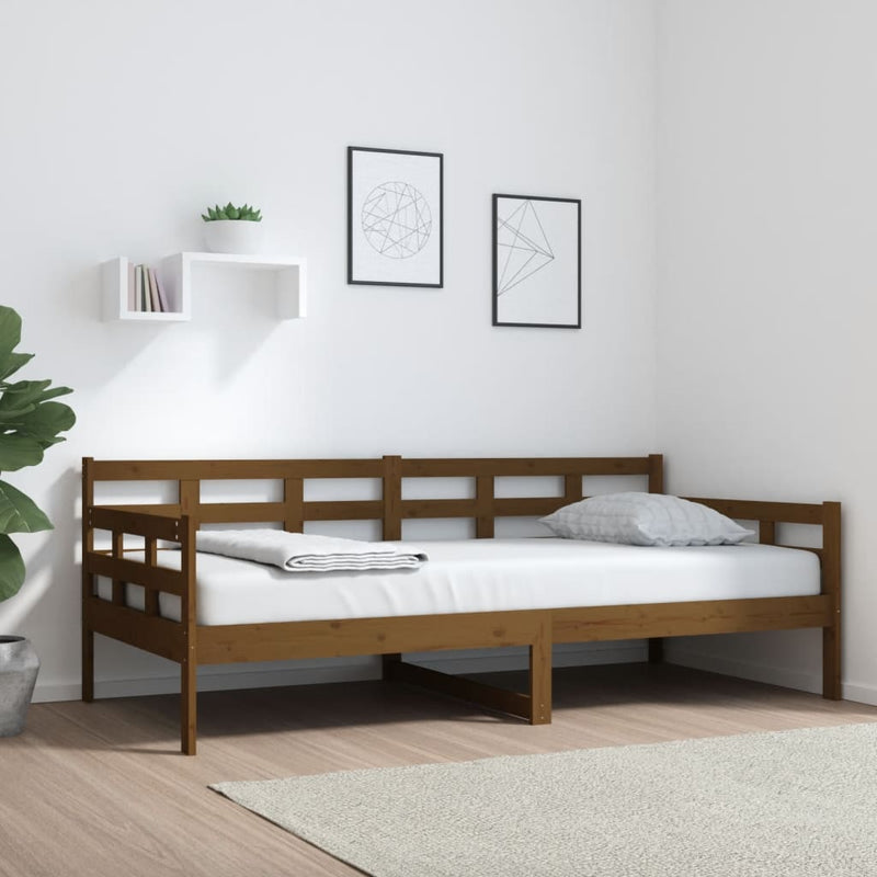 Slaapbank massief grenenhout honingbruin 90x190 cm