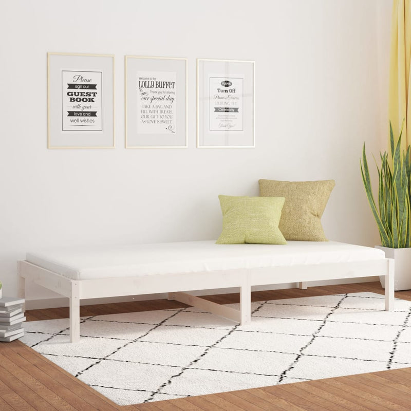Slaapbank 80x200 cm massief grenenhout wit