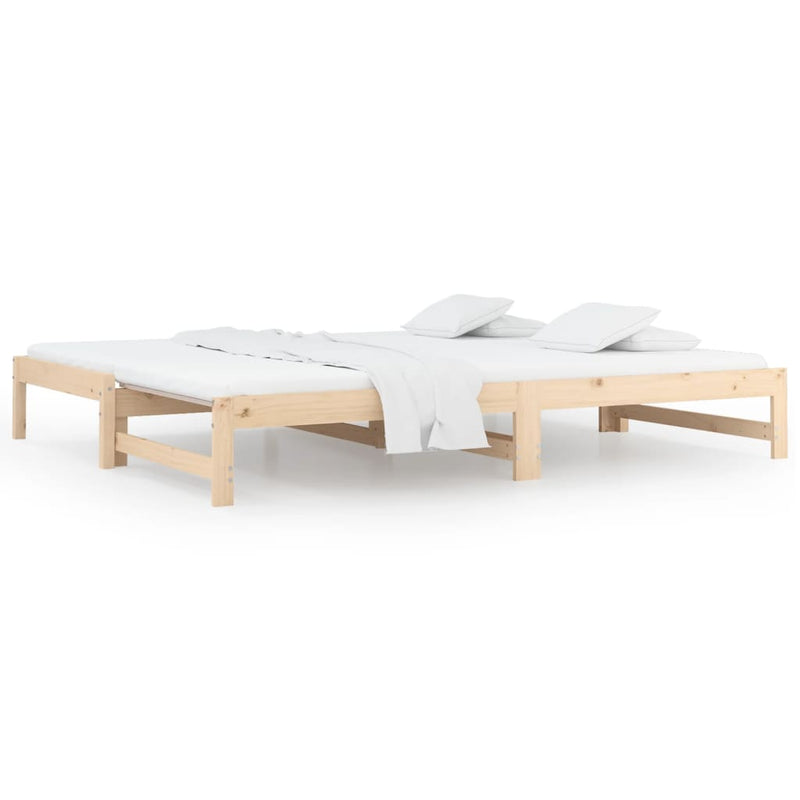 Slaapbank uitschuifbaar massief grenenhout 2x(90x190) cm