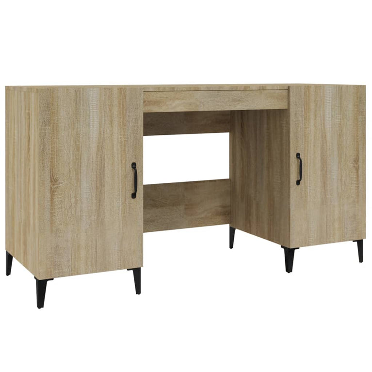 Bureau 140x50x75 cm bewerkt hout sonoma eikenkleurig