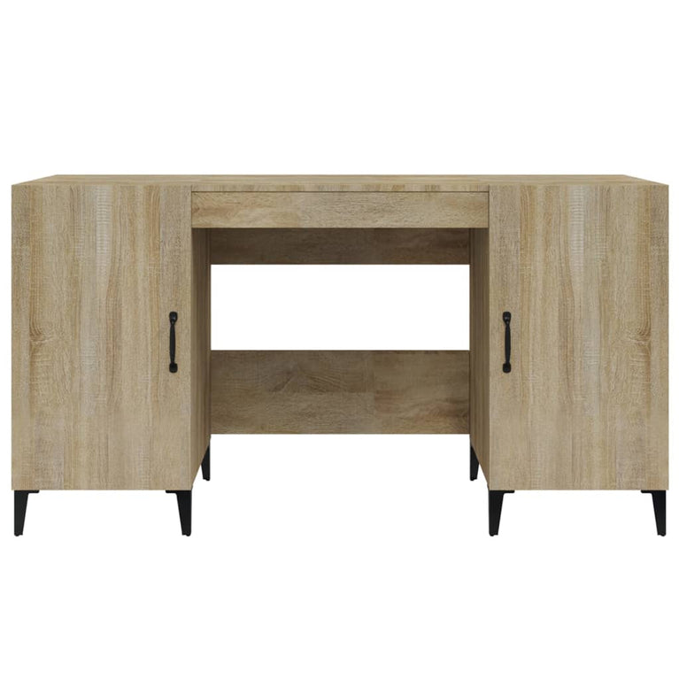 Bureau 140x50x75 cm bewerkt hout sonoma eikenkleurig