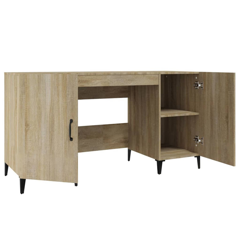 Bureau 140x50x75 cm bewerkt hout sonoma eikenkleurig