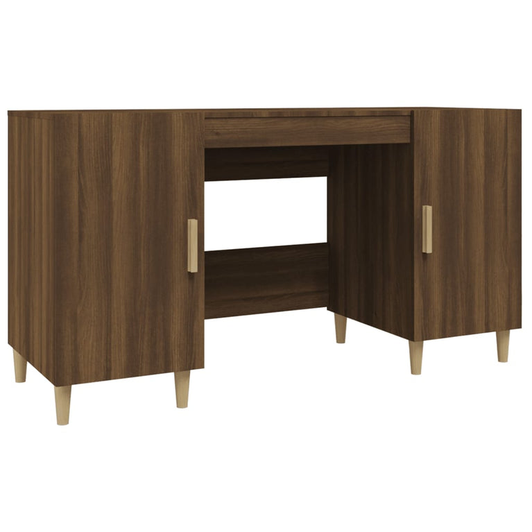 Bureau 140x50x75 cm bewerkt hout bruin eikenkleur