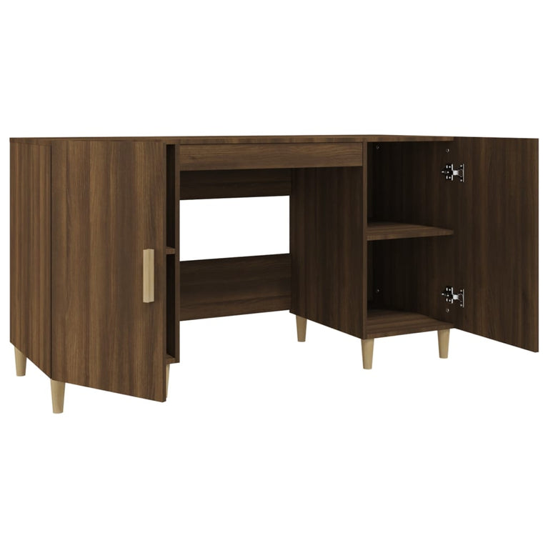 Bureau 140x50x75 cm bewerkt hout bruin eikenkleur