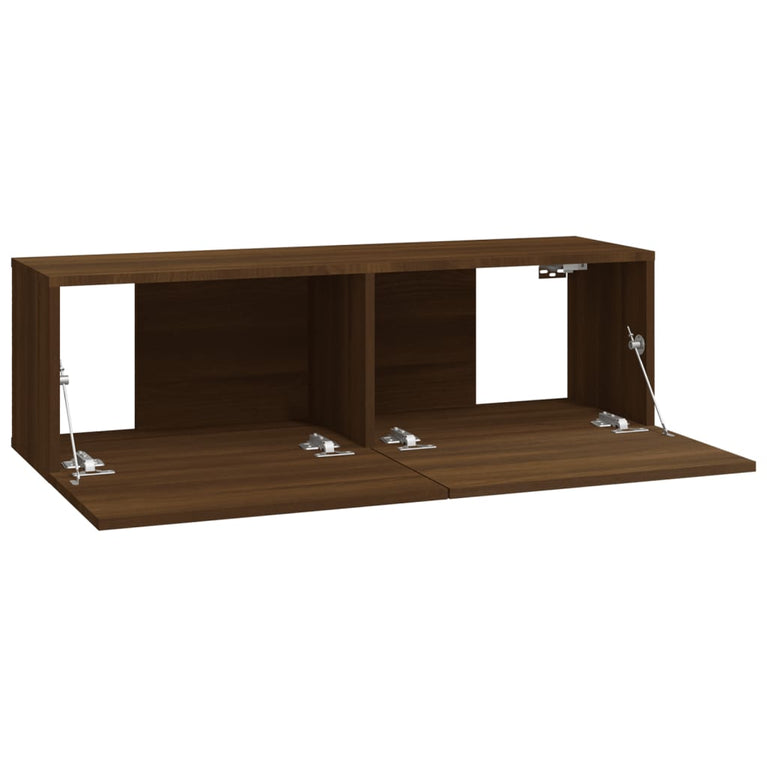 Tv-meubelen 2 st wandgemonteerd 100x30x30 cm hout bruineiken