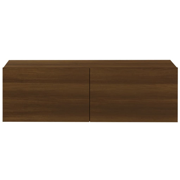Tv-meubelen 2 st wandgemonteerd 100x30x30 cm hout bruineiken