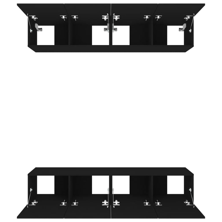 Tv-meubelen 4 st 80x30x30 cm bewerkt hout zwart