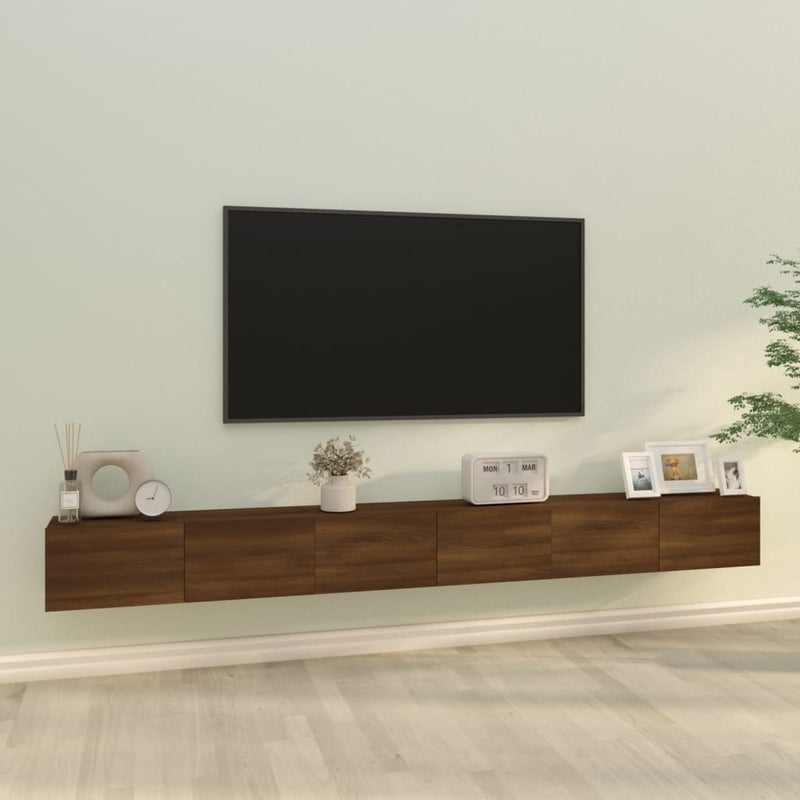 3-delige Tv-meubelset bewerkt hout bruin eikenkleur