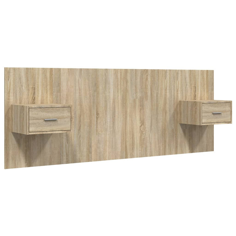 Hoofdbord met kastjes bewerkt hout sonoma eikenkleurig