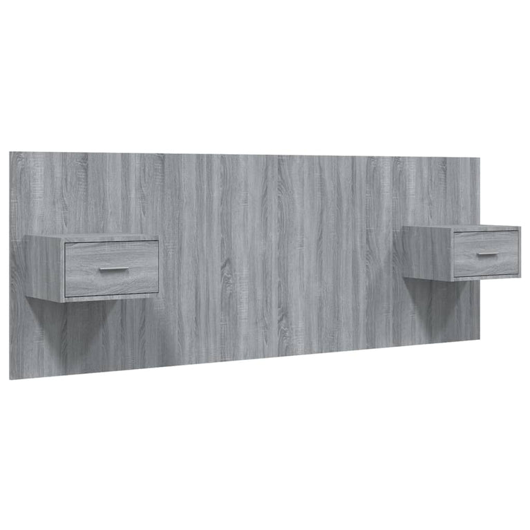 Hoofdbord met kastjes bewerkt hout grijs sonoma eikenkleurig
