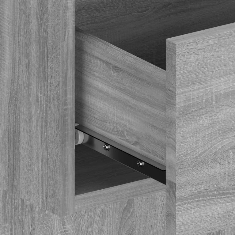 Hoofdbord met kastjes bewerkt hout grijs sonoma eikenkleurig