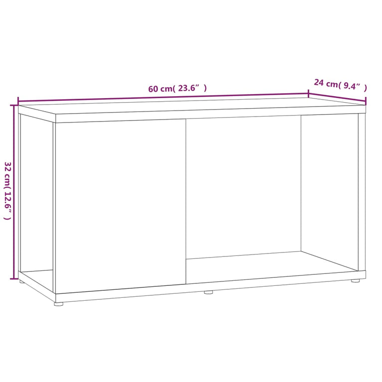 Tv-meubel 60x24x32 cm bewerkt hout bruin eikenkleur