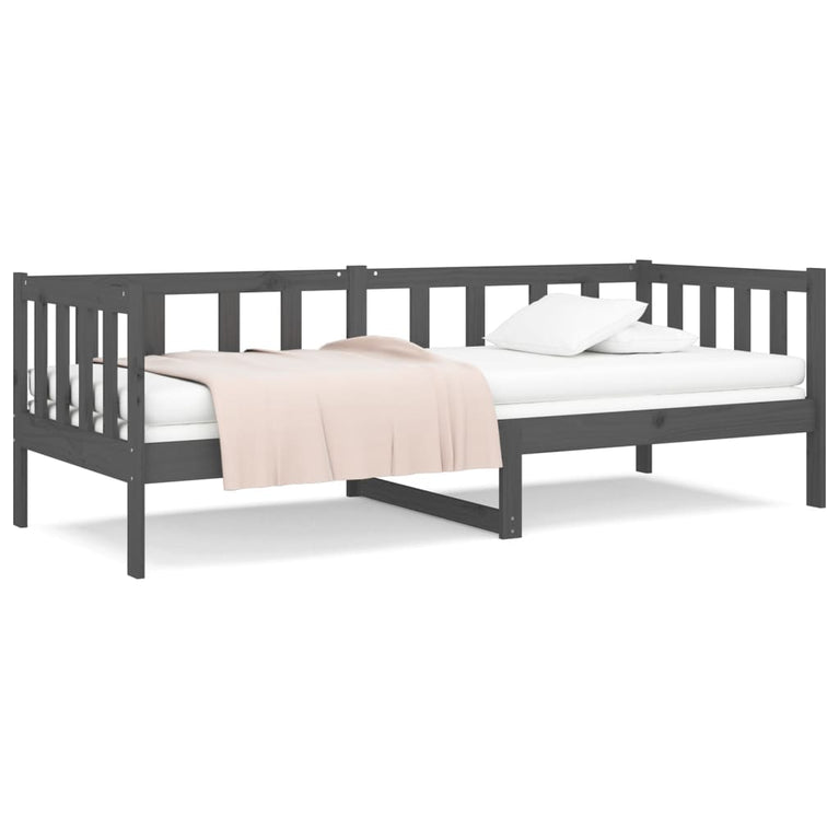 Slaapbank 90x190 cm massief grenenhout grijs