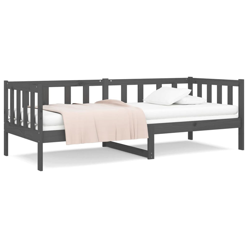 Slaapbank 90x190 cm massief grenenhout grijs