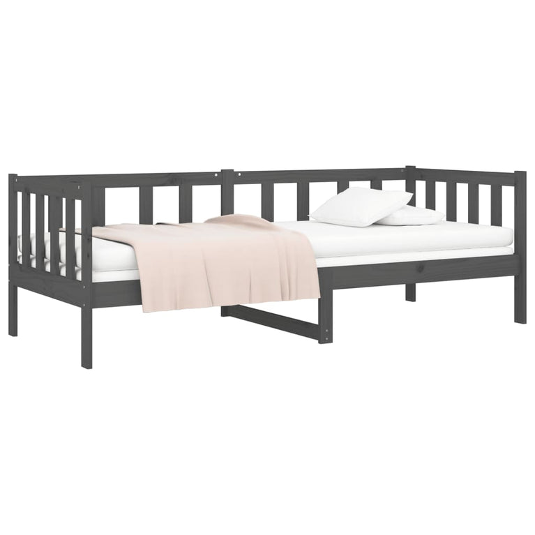 Slaapbank 90x190 cm massief grenenhout grijs