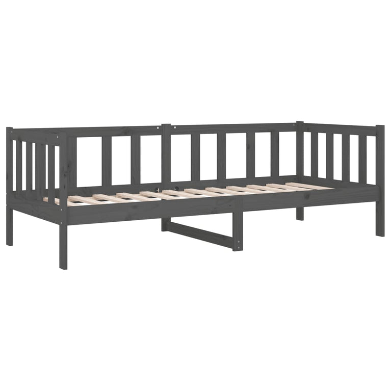 Slaapbank 90x190 cm massief grenenhout grijs