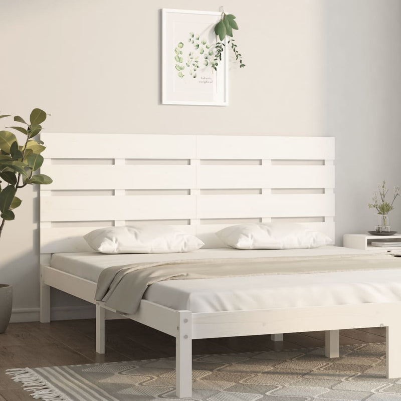 Hoofdbord 150x3x80 cm massief grenenhout wit