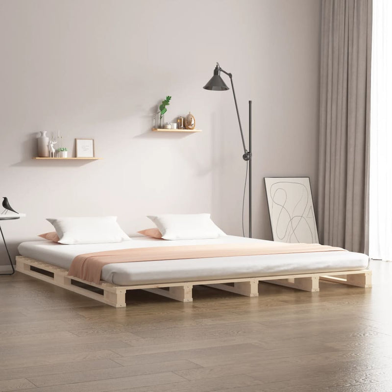 Palletbed massief grenenhout 120x200 cm