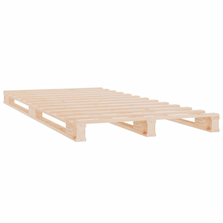 Palletbed massief grenenhout wit 75x190 cm