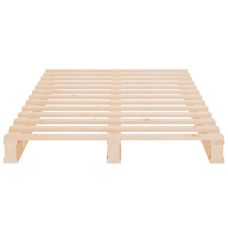 Palletbed massief grenenhout wit 75x190 cm