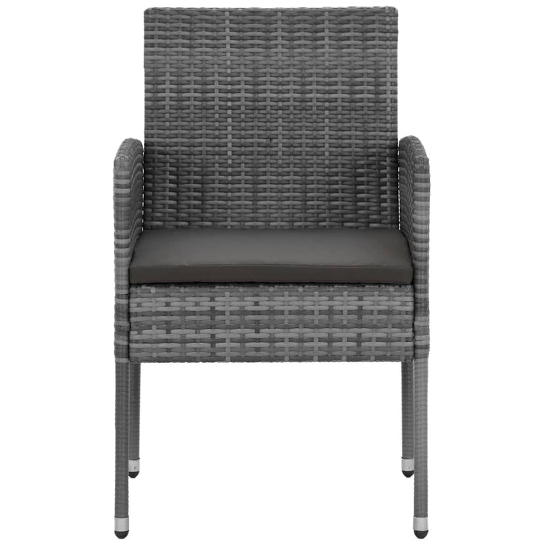 7-delige Tuinset poly rattan grijs