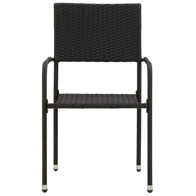 9-delige Tuinset poly rattan zwart