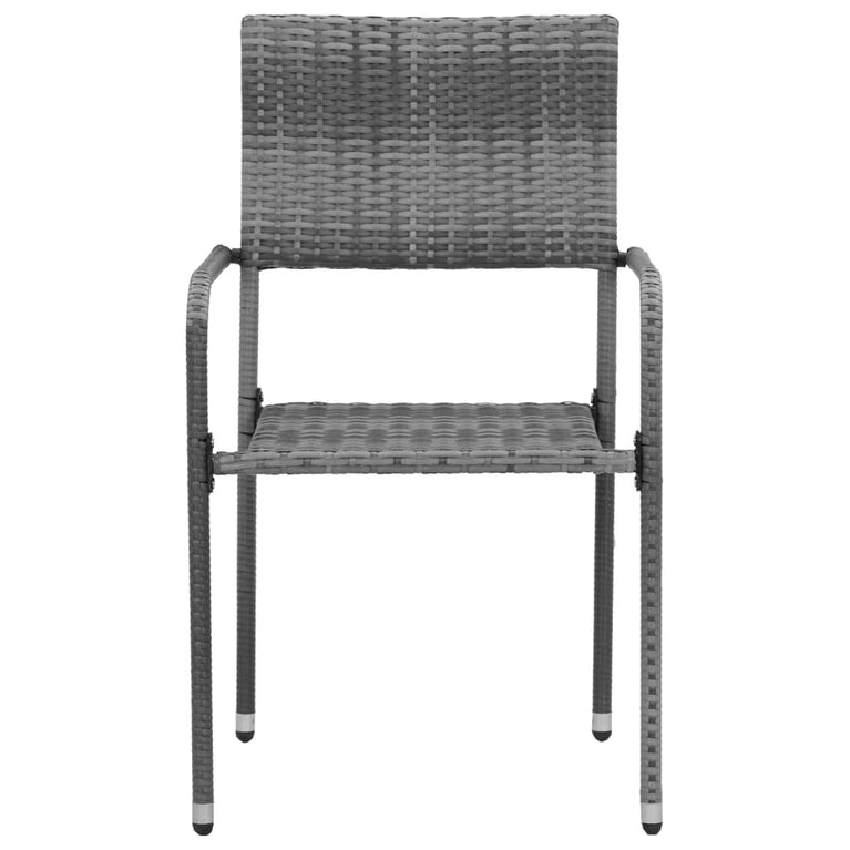 9-delige Tuinset poly rattan grijs