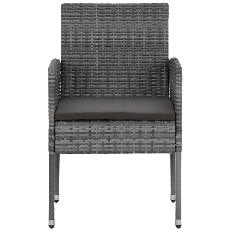 9-delige Tuinset poly rattan grijs