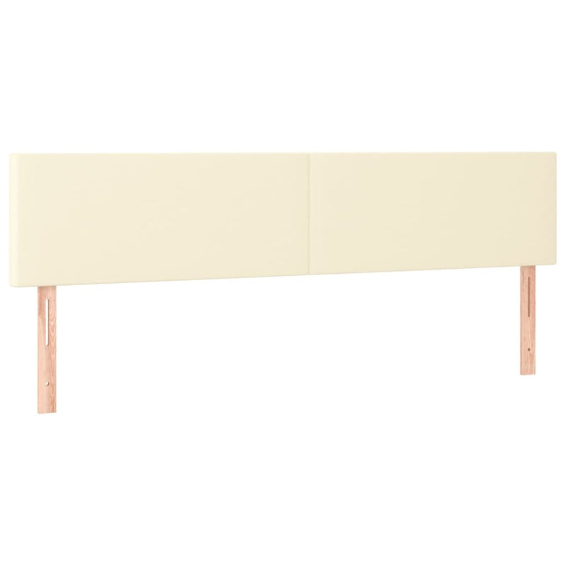 Hoofdborden 2 st 80x5x78/88 cm kunstleer crèmekleurig