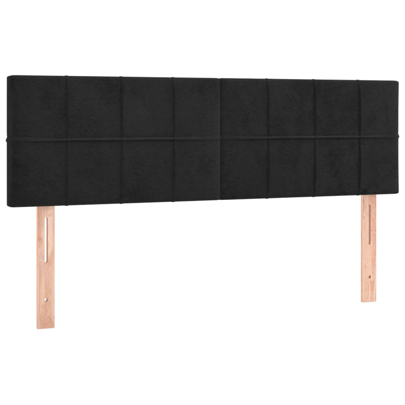 Hoofdborden 2 st 72x5x78/88 cm fluweel zwart