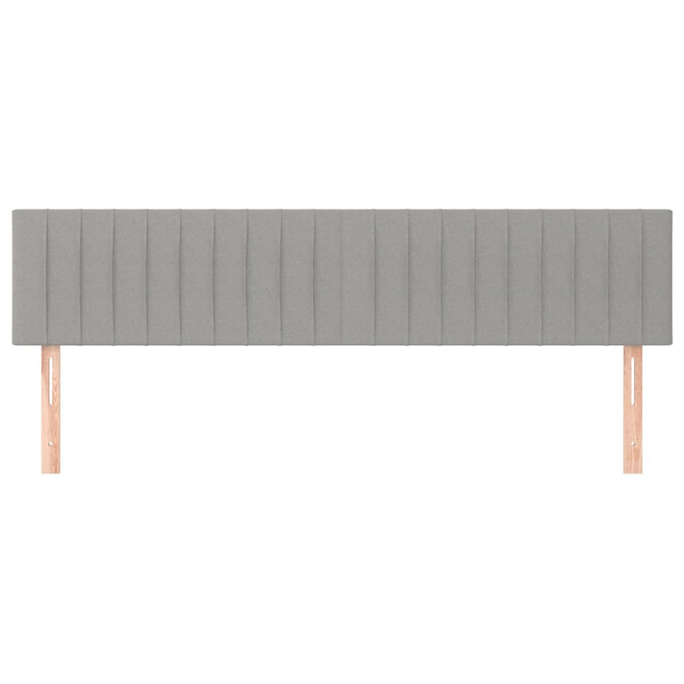 Hoofdborden 2 st 80x5x78/88 cm stof lichtgrijs