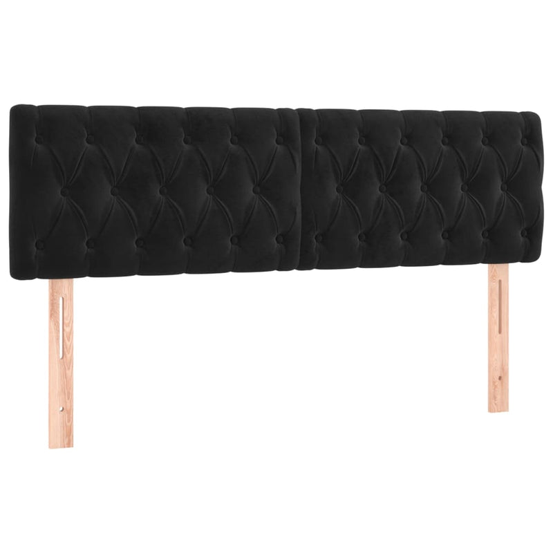 Hoofdborden 2 st 80x7x78/88 cm fluweel zwart