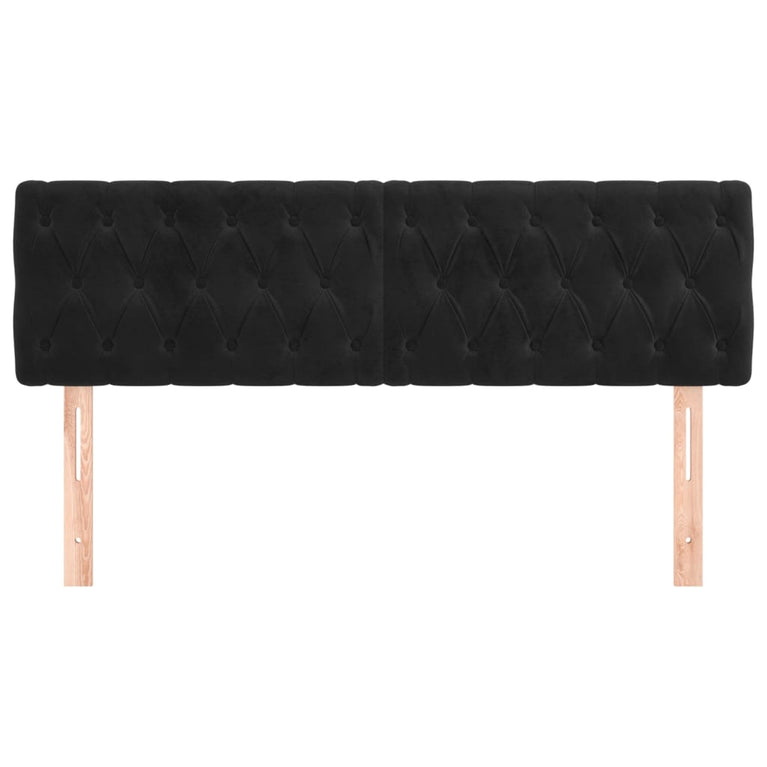 Hoofdborden 2 st 80x7x78/88 cm fluweel zwart