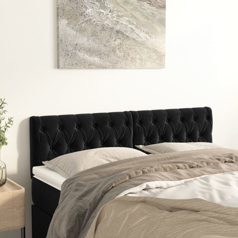 Hoofdborden 2 st 80x7x78/88 cm fluweel zwart