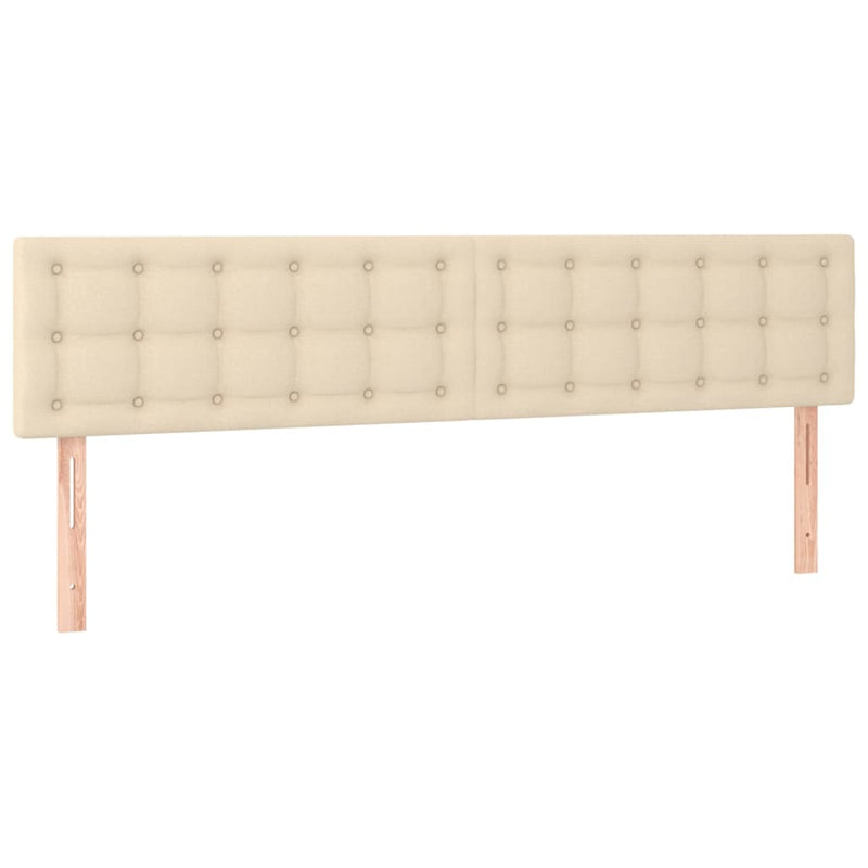 Hoofdborden 2 st 100x5x78/88 cm stof crèmekleurig