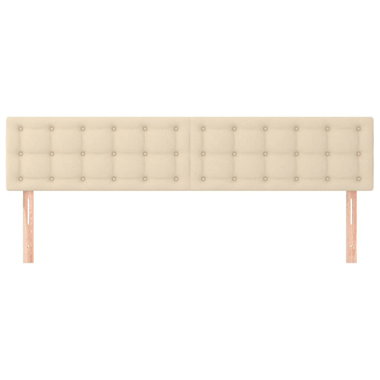 Hoofdborden 2 st 100x5x78/88 cm stof crèmekleurig