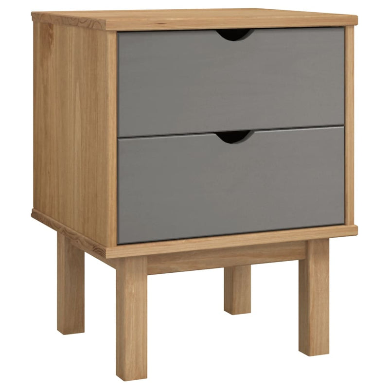 Nachtkastje OTTA 45x39x57 cm grenenhout bruin en grijs