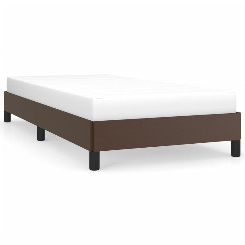 Bedframe kunstleer bruin 100x200 cm