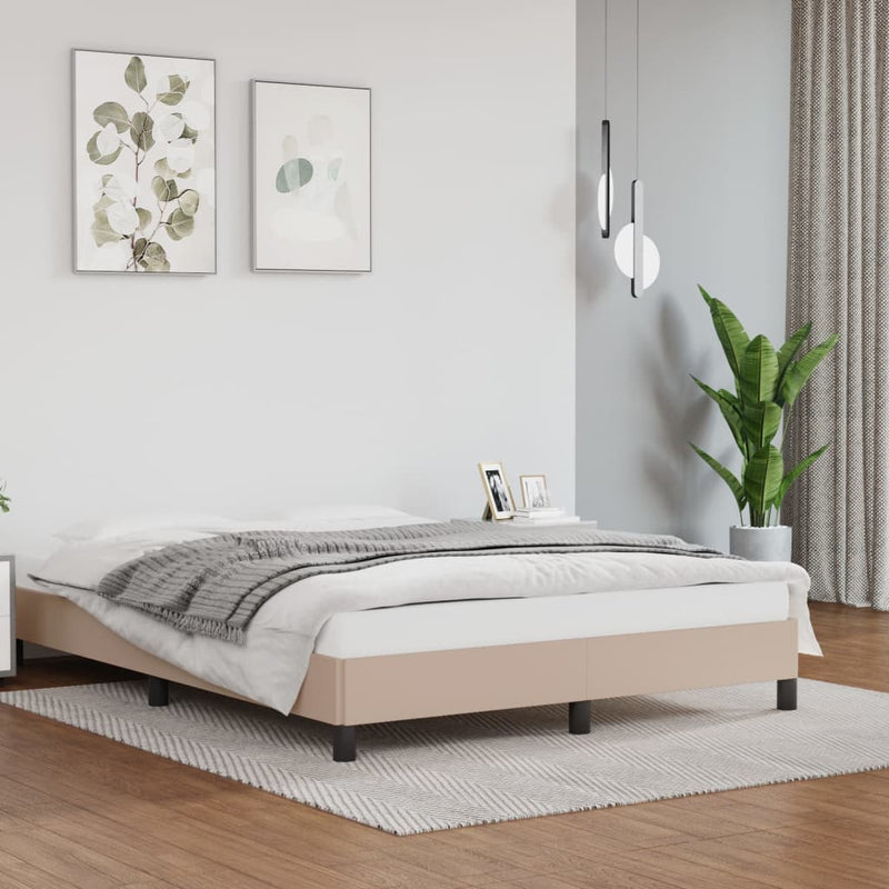 Bedframe kunstleer cappuccinokleurig 140x200 cm