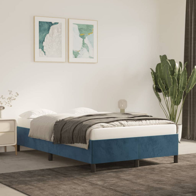 Bedframe fluweel donkerblauw 120x200 cm