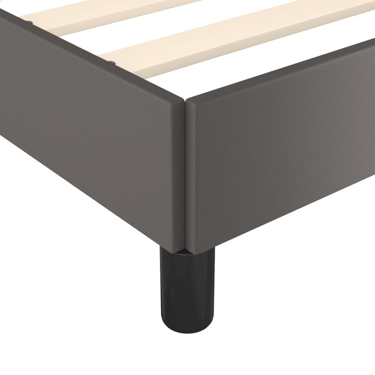 Bedframe met hoofdbord kunstleer grijs 120x200 cm