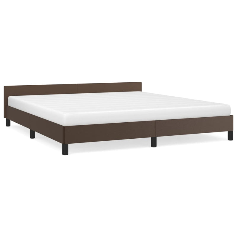 Bedframe met hoofdbord kunstleer bruin 180x200 cm